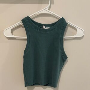 Tilly's Dark Teal Ribbed Cropped Tank